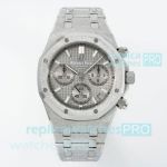 Super Clone APS Audemars Piguet Royal Oak 26240 Silver Frosted Gold Steel Watch 